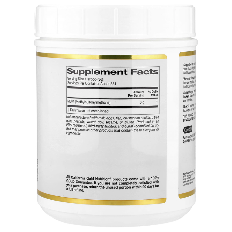 California Gold Nutrition, OptiMSM® в хлопьях, 992 г (35 унций)
