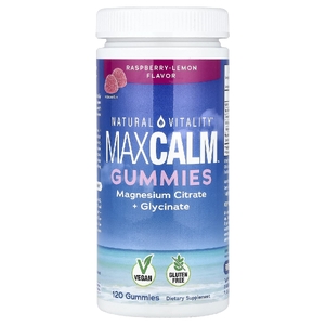 Natural Vitality, MaxCalm™, жевательные конфеты с цитратом и глицинатом магния, малина и лимон, 120 жевательных конфет (83 мг в одной жевательной конфете)
