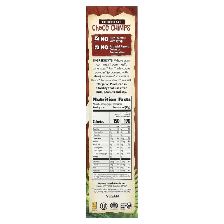 Nature's Path, EnviroKidz, Organic Choco Chimps®, со вкусом шоколада, 284 г (10 унций)