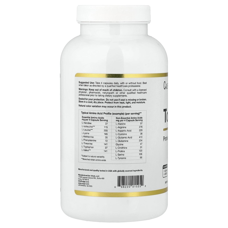 California Gold Nutrition, Total Amino с витамином B6 и смесью 20 аминокислот, 240 вегетарианских капсул