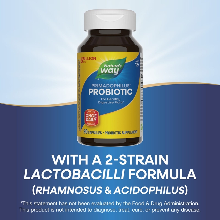 Nature's Way, Primadophilus®, пробиотик, для детей старше 12 лет, 5 млрд КОЕ, 90 капсул