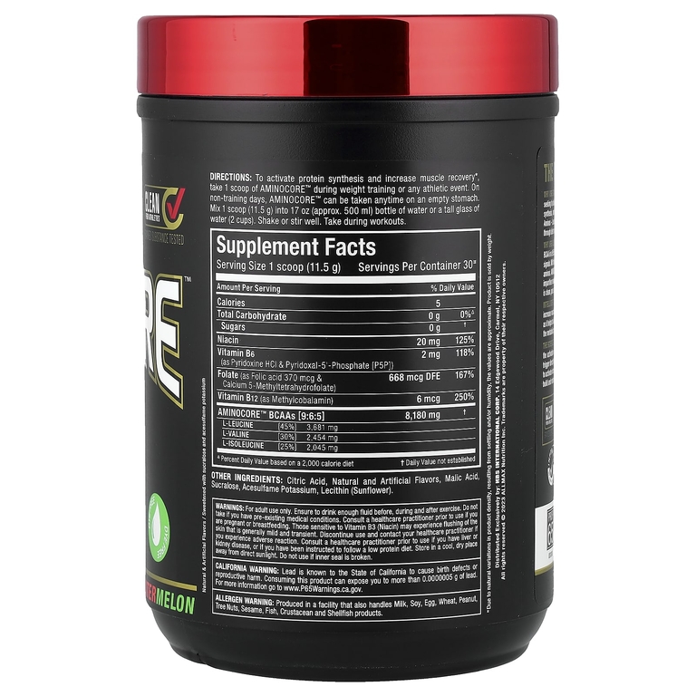 ALLMAX, AMINOCORE™ BCAA, со вкусом арбуза, 345 г (0,76 фунта)