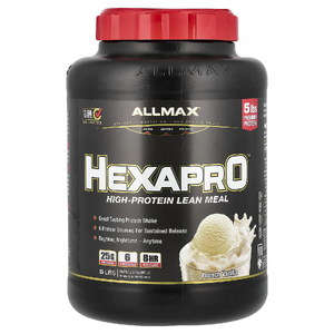 ALLMAX, Hexapro™, высокопротеиновый нежирный рацион, французская ваниль, 2,27 кг (5 фунтов)