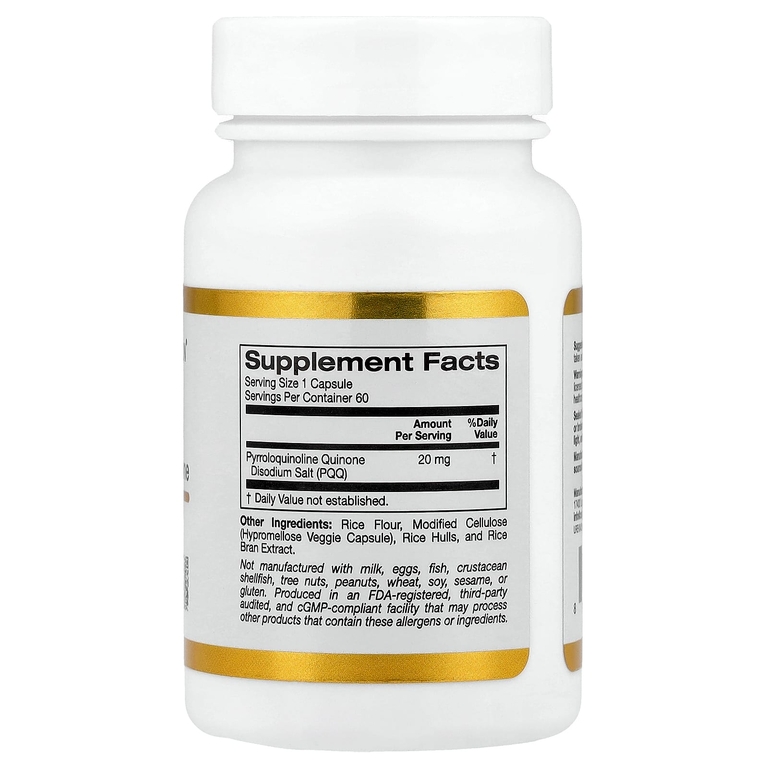 California Gold Nutrition, пирролохинолинхинон, 20 мг, 60 растительных капсул