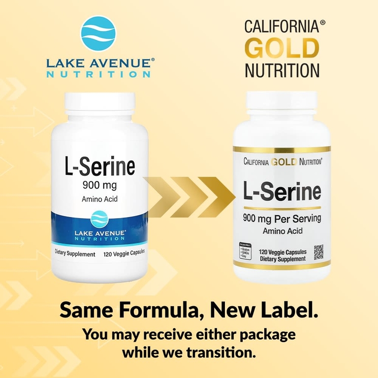 California Gold Nutrition, L-серин, 900 мг, 120 растительных капсул