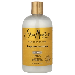 SheaMoisture, необработанное масло ши, шампунь для глубокого увлажнения, для вьющихся и кудрявых волос, 384 мл (13 жидк. унций)