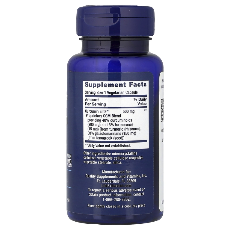 Life Extension, Curcumin Elite™, экстракт куркумы, 30 вегетарианских капсул