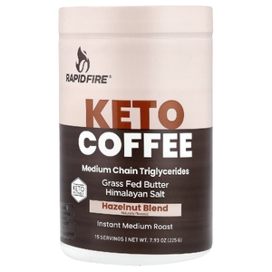 RAPIDFIRE , Keto Coffee, растворимый кофе, средней обжарки, 7,93 унции (225 г)
