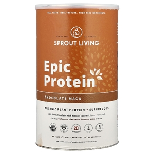 Sprout Living, Epic Protein®, органический растительный протеин и суперпродукты, шоколадная мака, 912 г (2 фунта)