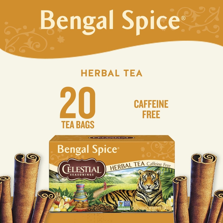 Celestial Seasonings, травяной чай с пряностями, без кофеина, 20 чайных пакетиков, 47 г (1,7 унции)