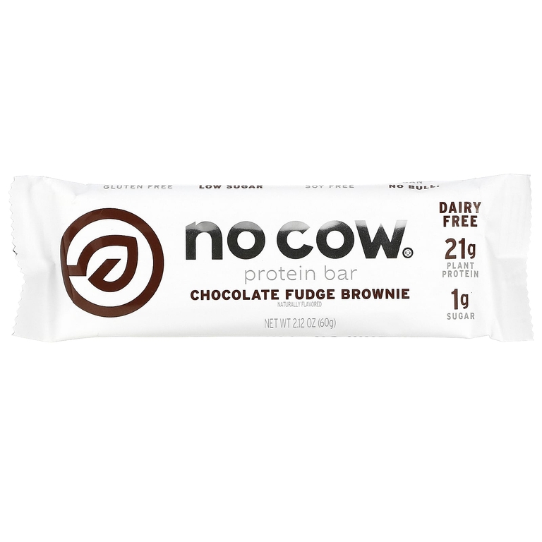 No Cow, Протеиновый батончик, брауни с шоколадной помадкой, 12 батончиков по 60 г (2,12 унции)