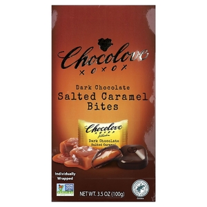 Chocolove, кусочки темного шоколада, соленая карамель, 55% какао, 100 г (3,5 унции)