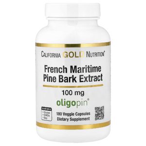 California Gold Nutrition, Экстракт коры французской приморской сосны Oligopin®, 100 мг, 180 растительных капсул