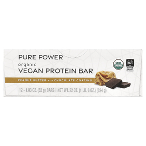 Dr. Mercola, Pure Power, органический веганский протеиновый батончик, арахисовая паста в шоколадной глазури, 12 батончиков по 52 г (1,83 унции) (Товар снят с продажи) 