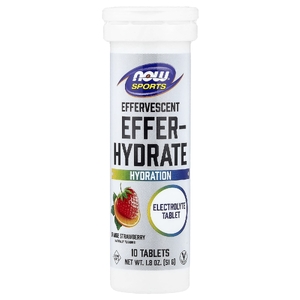 NOW Foods, Sports, Hydrate, шипучая смесь для здоровья, апельсин и клубника, 10 таблеток, 51 г (1,8 унции)