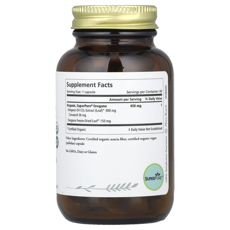 Pure Synergy, SuperPure® орегано, 60 капсул (450 мг на капсулу)