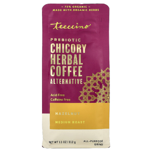 Teeccino, Травяной кофе с цикорием, фундук, средней обжарки, без кофеина, 312 г (11 унций)