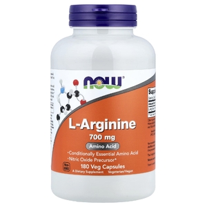 NOW Foods, L-аргинин, 700 мг, 180 растительных капсул