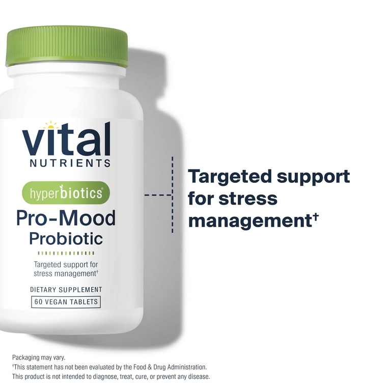 Vital Nutrients, Hyperbiotics®, пробиотик для улучшения настроения, 60 веганских таблеток
