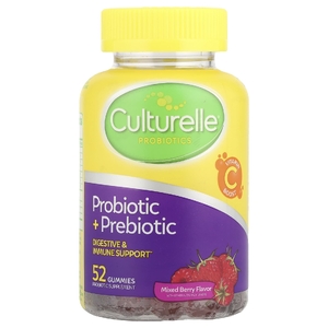 Culturelle, Жевательные мармеладки с пробиотиками и пребиотиками, ягодное ассорти, 52 жевательные таблетки