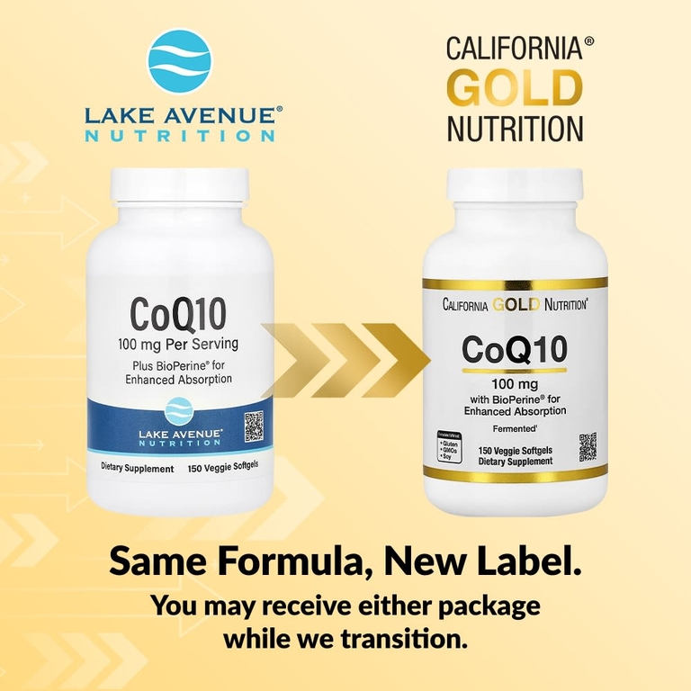 California Gold Nutrition, коэнзим Q10 с экстрактом чёрного перца Bioperine®, 150 вегетарианских капсул