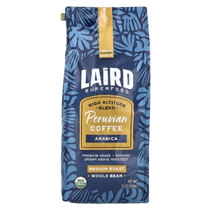 Laird Superfood, перуанский кофе, цельные зерна, средней обжарки, 340 г (12 унций)