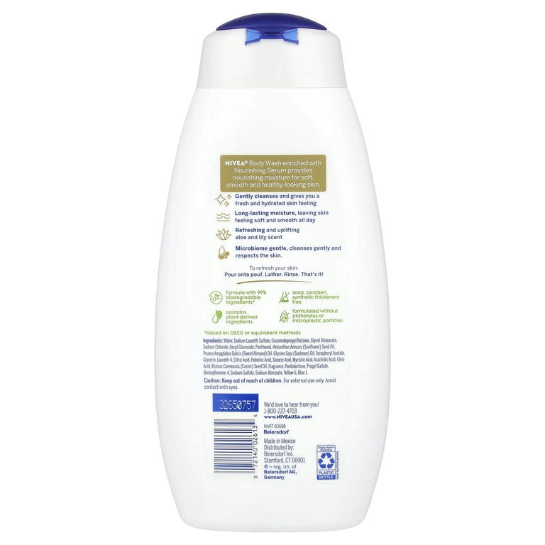 Nivea, Освежающий гель для душа, свежее алоэ и лилия, 591 мл (20 жидк. унц.)